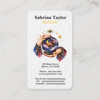 Mystical design with crystal ball visitkort