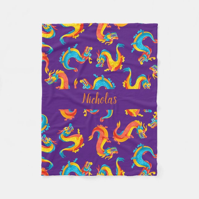 Mystical Dragon Blanket för Fantasy Älskare Fleecefilt (Framsidan)