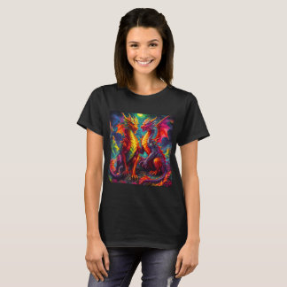 Mystical Dragon Kung och Queen T Shirt