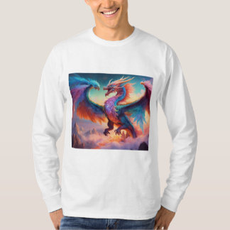Mystical Dragon och Phoenix Painting Tshirt T Shirt