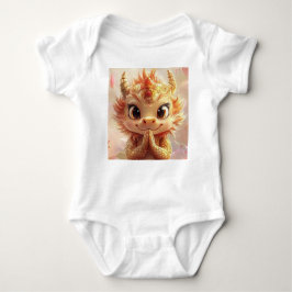 Mystical Dragon på Lotus - Baby Bodykostym T Shirt