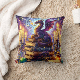Mystical Dragon Wizard Books Kudde