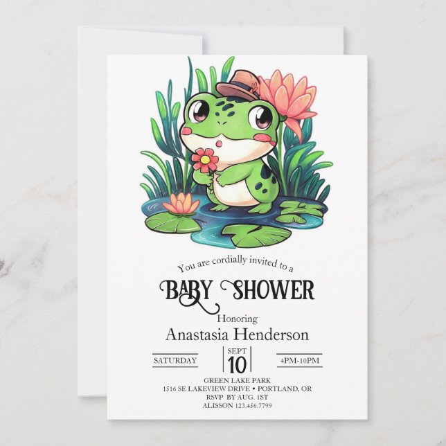Mystical Dreamy Frog Baby Shower Inbjudningar (Framsida)