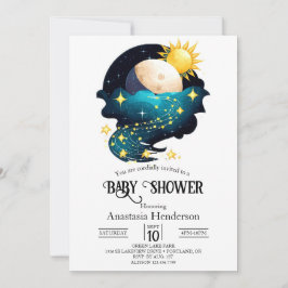 Mystical Dreamy Stars Baby Shower Inbjudningar