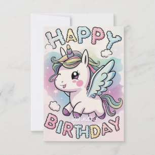Mystical Dreamy Unicorn Birthday Kort
