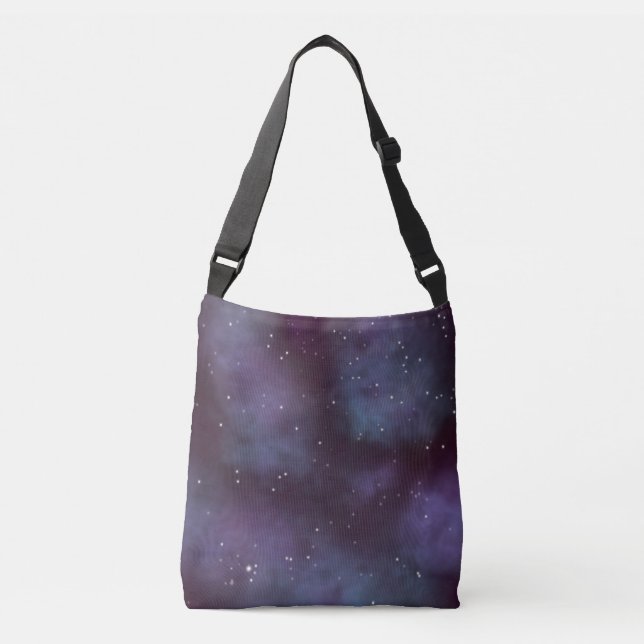 Mystical Dusty Violet Galaxy Axelväska (Framsida)