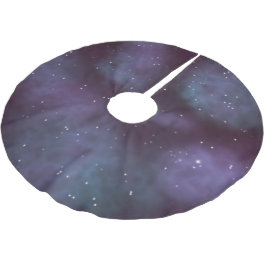 Mystical Dusty Violet Galaxy Julgransmatta Borstad Polyester