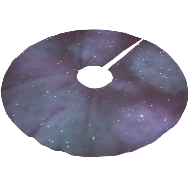 Mystical Dusty Violet Galaxy Julgransmatta Borstad Polyester (Vinklad)