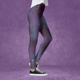 Mystical Dusty Violet Galaxy Leggings