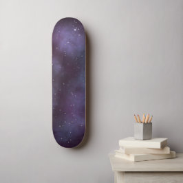 Mystical Dusty Violet Galaxy Mini Skateboard Bräda 18,5 Cm