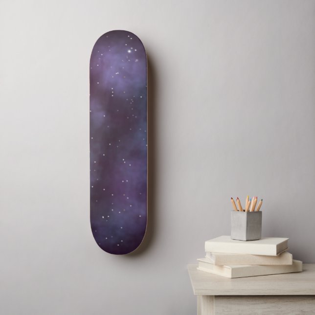 Mystical Dusty Violet Galaxy Mini Skateboard Bräda 18,5 Cm (Väggkonst)