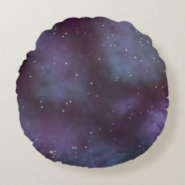 Mystical Dusty Violet Galaxy Rund Kudde