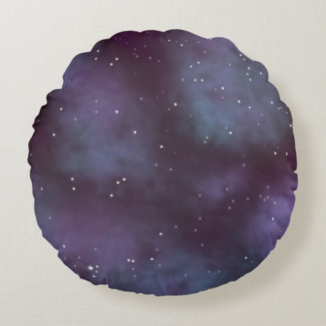 Mystical Dusty Violet Galaxy Rund Kudde (Framsidan)
