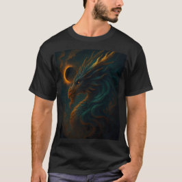 Mystical Eclipse Dragon Fantasy Art Illustration T Shirt