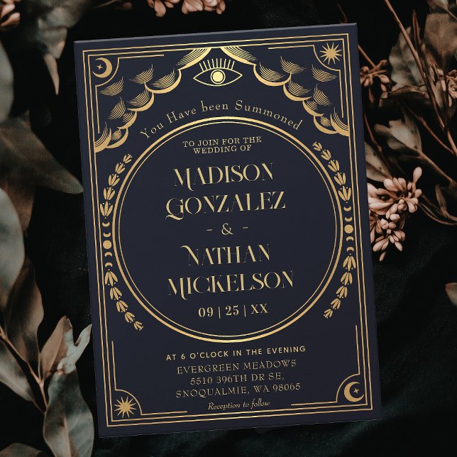 Mystical Elegant Guld marinmarinmarinmarinflottan  Inbjudningar (Skapare uppladdad)