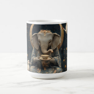 Mystical Elephant Tea Party under Måne Kaffemugg