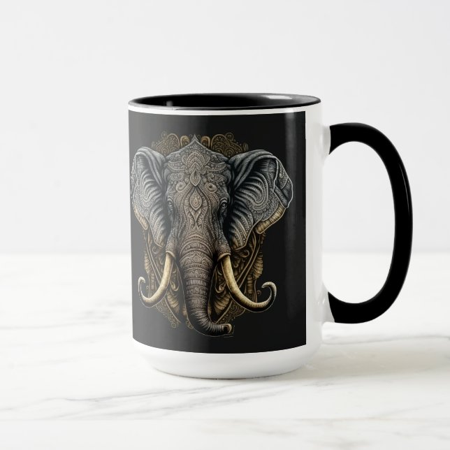 Mystical Elephant Watercolor Mugg (Höger)