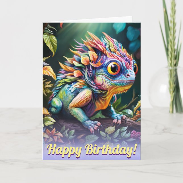 Mystical Enchanted Fantasy iguana Kort (Framsida)