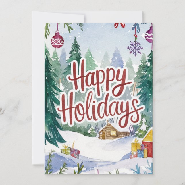 Mystical Enchanted Winter Lycklig Winter Winter Julkort (Framsida)