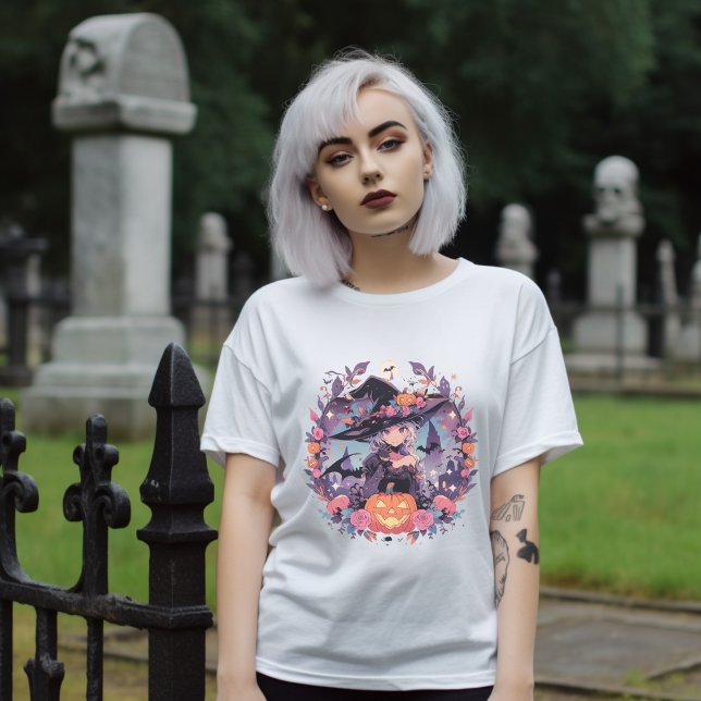 "Mystical Enchantress" Halloween Anime Witch T Shirt (Skapare uppladdad)