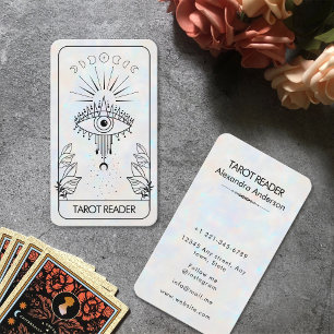 Mystical Evil Öga Celestial Tarot HoloGraph Visitkort
