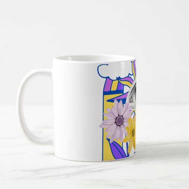 Mystical Eye Rainbow Arch Färgglad Boho Blomma Kaffemugg (Vänster)