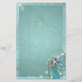 Mystical Fairy Fantasy Art Teal Brevpapper