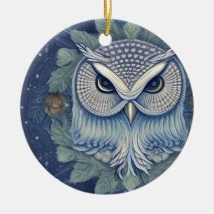 Mystical Fantasy Forest Uggla Julgransprydnad Keramik