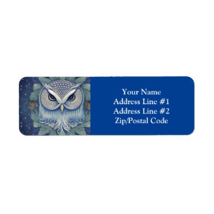 Mystical Fantasy Forest Uggla Returadress Etikett