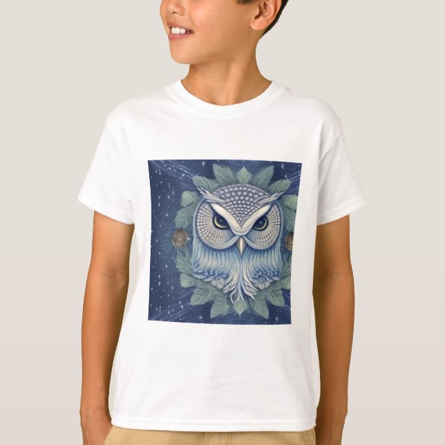 Mystical Fantasy Forest Uggla T Shirt (Framsida)