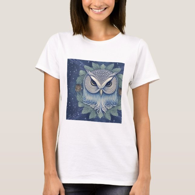 Mystical Fantasy Forest Uggla T Shirt (Framsida)