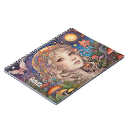 Mystical Fantasy Girl - Anpassningsbar Magic Anteckningsbok
