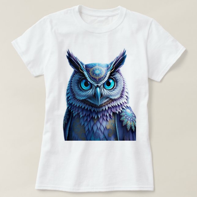 Mystical Fantasy Owl T-Shirt | Spiritual Mandala (Design framsida)