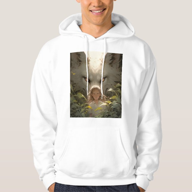 Mystical Fantasy Varg Guardian Anime Hoodie (Framsida)