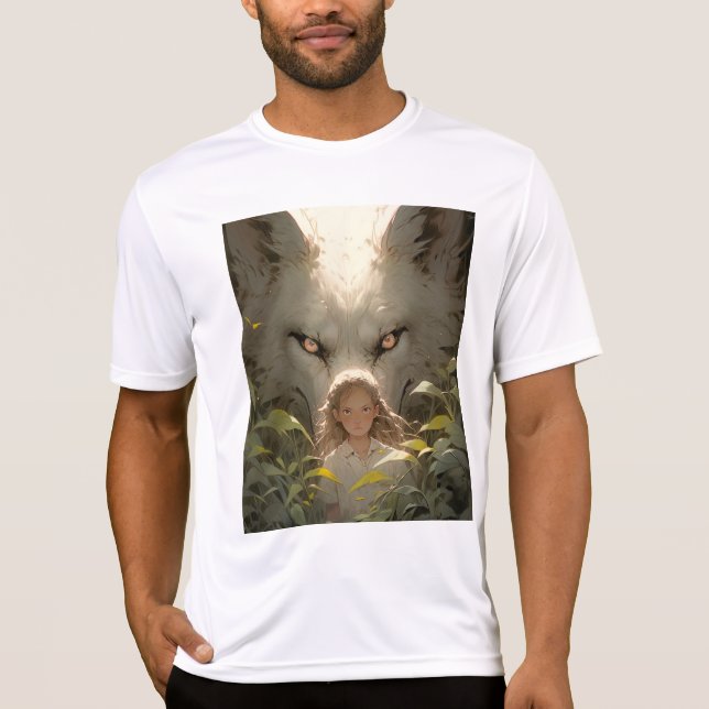 Mystical Fantasy Varg Guardian Anime T Shirt (Framsida)