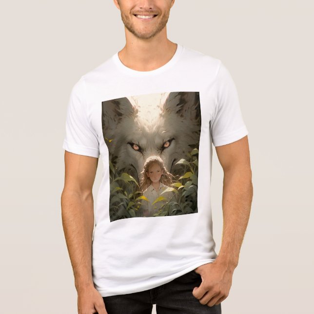 Mystical Fantasy Varg Guardian Anime T Shirt (Framsida)