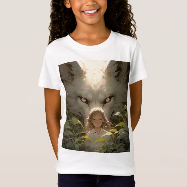 Mystical Fantasy Varg Guardian Anime T Shirt (Framsida)