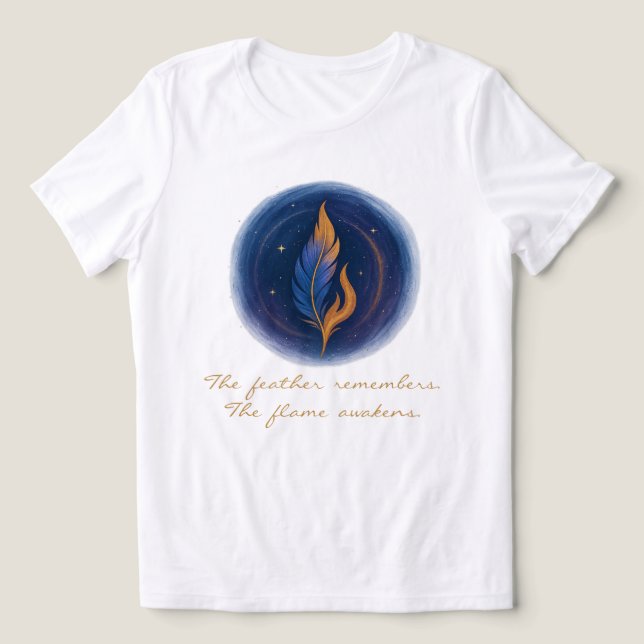 Mystical Feather and Flame T Shirt (Design Framsida)