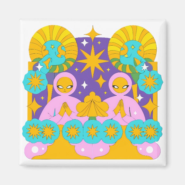 Mystical Figures in a Cosmic Landscape Magnet (Framsidan)