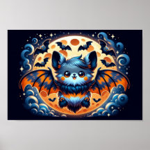 Mystical Fladdermus Guardian: Halloween Art Print 