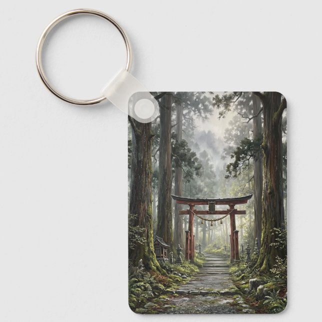 Mystical forest and torii gate that symbolizes it nyckelring (Framsida)