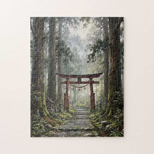 Mystical forest and torii gate that symbolizes it pussel (Vertikal)