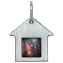 Mystical Forest Battle Animals Art ID-bricka Husdjur