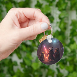 Mystical Forest Battle Animals Art Nyckelring