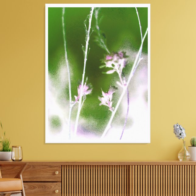 Mystical Forest Bloom – Boho Flowers & Trees Canvastryck (Insitu (Vardagsrum))