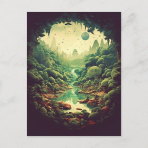 Mystical Forest Cave Vykort
