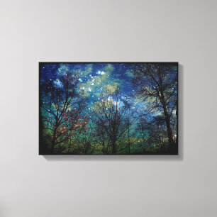Mystical Forest Nature Stars Celestial 12x18 Canvastryck