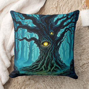 Mystical Forest Öga Träd Art Kudde