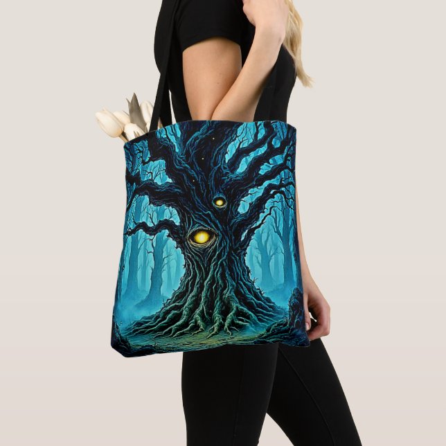 Mystical Forest Öga Träd Art Tygkasse (Närbild)