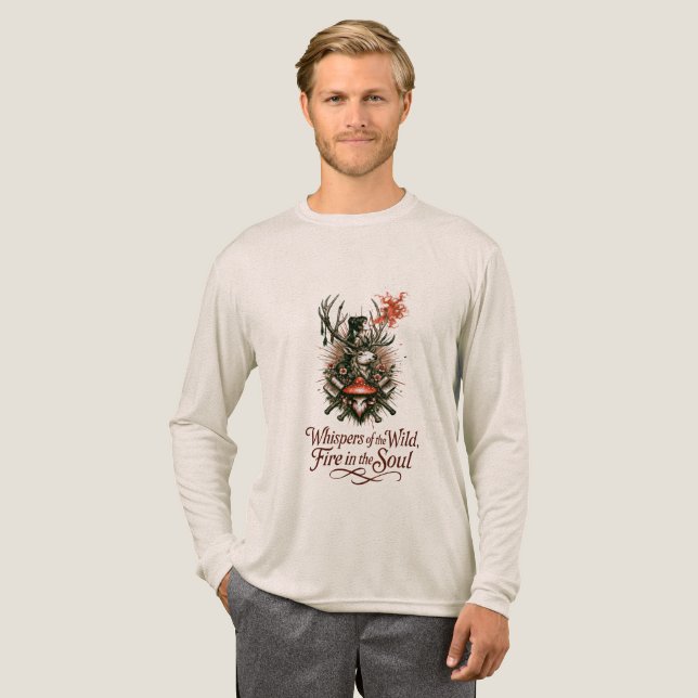 Mystical Forest Spirit Illustration T Shirt (Hel framsida)